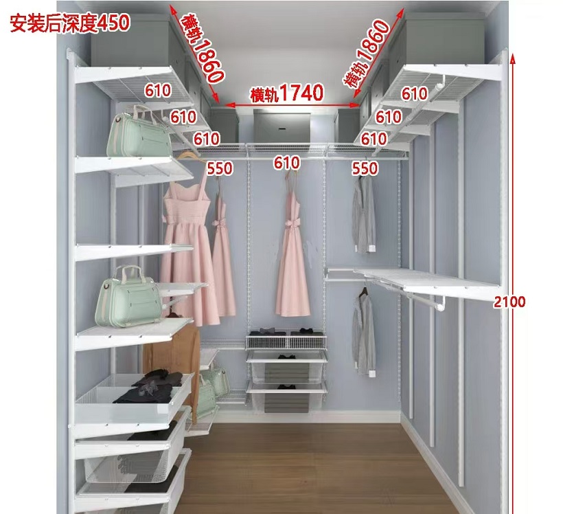 在宽174厘米，深186厘米，约3.2平方米空间里改造升级金属衣柜衣帽间方案附施工完工图1.jpg